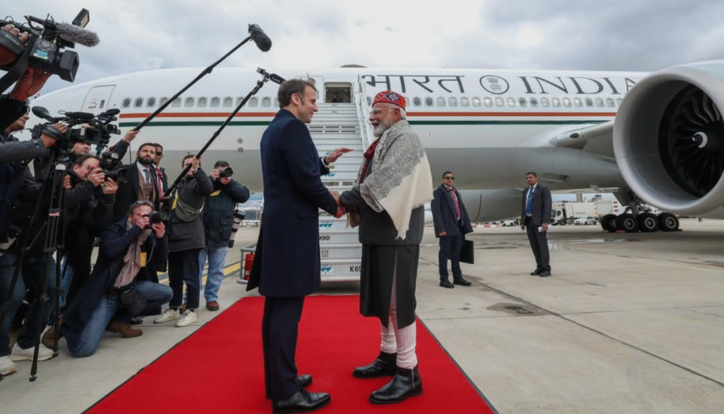 PM Narendra Modi receives telephone call from French President Macron